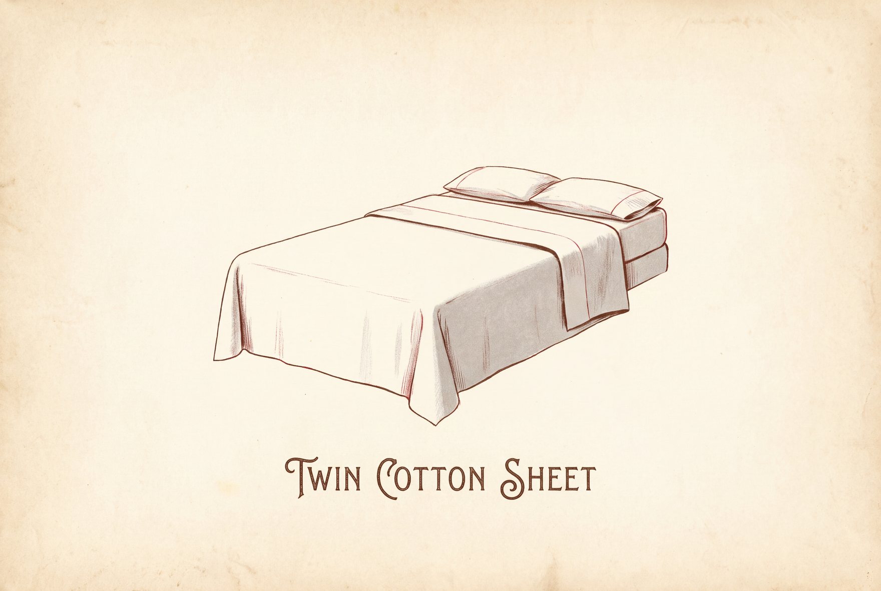 A twin bed with a white flat sheet folded back over a gray blanket at the head, sides tucked neatly under the mattress.